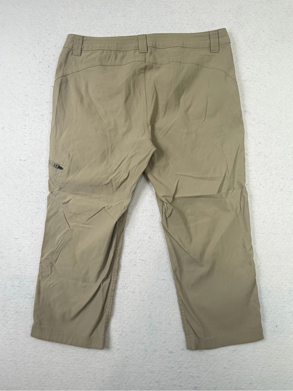 Eddie Bauer Pants Women Sz 8 Beige Rainier Capri Outdoor Hiking Lightweight - Picture 2 of 9